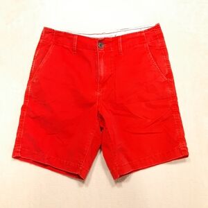American Eagle Outfitters Mens Prep Chino Shorts Sz.30" Red/Distressed/Blue Logo